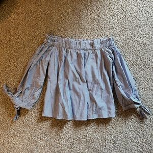 flowy off the shoulder striped top size M